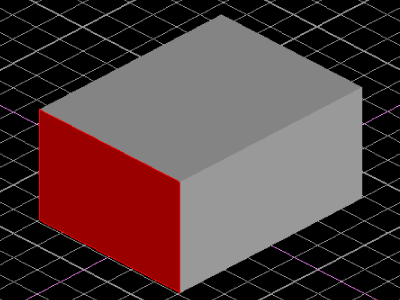 この直方体の選択箇所は手前の赤い面です。